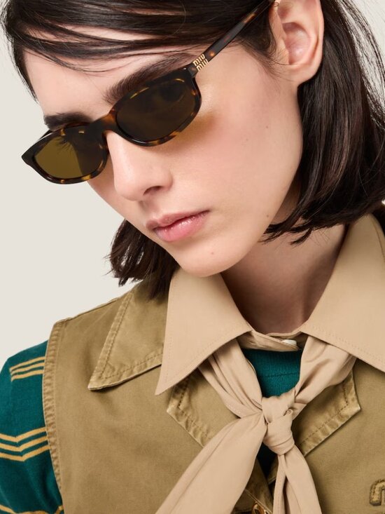 Miu Miu Women Sunglasses Havana Brown Rectangle MUA06S 14L09Z NEW AUTHENTIC main image 10
